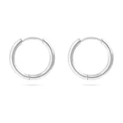 18K Gold PVD Stainless Steel Classic Hoop Huggie Earrings: Stainless / 12mm