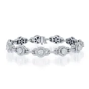14 Karat White Gold Round Brilliant Diamond Fancy Link Earrings - 6.82TWT