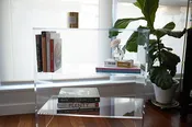 Acrylic Bookshelf  32"W x 22"H x 12"D  *Custom sizing never a problem* hand crafted in the U.S.
