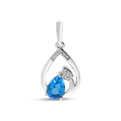 Topaz and Diamond Pear Drop Pendant — Creative Jewelers