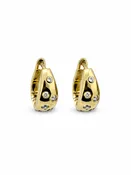 Diamond Drop Hoop Earrings Yellow Gold