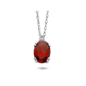 0.02Ctw Diamond & Garnet Birthstone Pendant