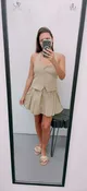 Beige Bubble Hem Dress