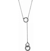 14K White 1/10 CTW Natural Diamond Circle Y 16-18" Necklace — Design Studio Jewelry