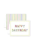 Alphabet Blooms Birthday Card - Single Card