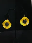 French Resin Poppy Earrings