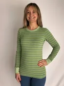 Lightweight Organic Cotton Stripe Sweater- Kiwi