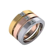 14k Cigar Band Princess Cut Solitaire Stackable Ring (0.60.ct.tw)