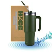 30oz Grippy Speaker Tumbler, Bluetooth Speaker Cup