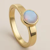 14k Yellow Gold Cabochon Opal Ring — Cortes