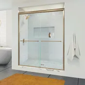 1200 Series 47 in. W x 70 in. H Semi-Frameless Bypass Sliding Shower Doors