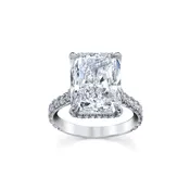 10ct Radiant-Cut & Pavé Diamond Ring