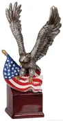 10 inch Eagle and Flag on Resin Base
