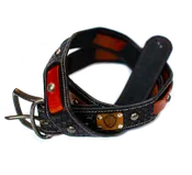 Black Leather Metalwear Belt #1