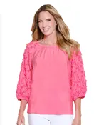 3/4 Puff Raglan Sleeve Peasant Top