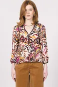 Akria Ruby Cascade Print Top