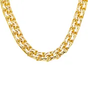 10K GOLD 15.43MM HOLLOW BYZANTINE CHAIN WITH DIAMOND CLASP