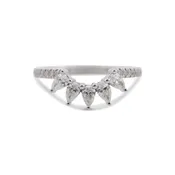 14K White Gold 0.60 Ct Pear Diamond Crown Ring
