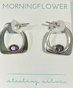 925 Gemstone Geo Hoops