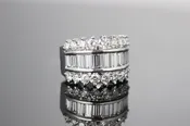 Baguette and Full Cut Diamond Band | Platinum