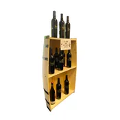 50 Gal. Half Barrel Display | 3 Shelves | White Oak