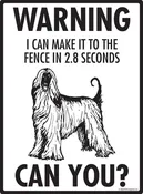 Afghan Hound! Make It To Fence or Door Aluminum Sign - 9x12 Inch, Weatherproof, Yard