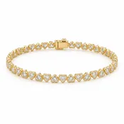 Bezel Set Heart Shaped Diamond Tennis Bracelet