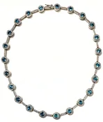18K 4.44CT DIA AND BLUE TOPAZ NECKLACE