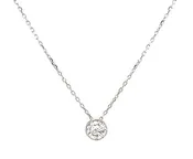 14K White Gold Round Diamond Bezel Necklace (.55ctw)