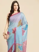 Aqua Soft Silk Abstract Saree (SZ-VITI-AQ-1951)
