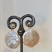 Large round Pearl earrings
