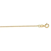 14K Gold 1.1mm Diamond Cut Cable Chain with Spring Ring Clasp , available in White and Yellow Gold