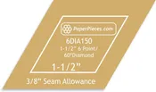 1 1/2" 6 Point Diamonds 3/8" Acrylic Template | Paper Pieces | 6DIA150-038