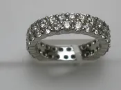 14 Karat White Gold Full Anniversary Ring With 3.00Tw Round F Vs1 Diamonds
