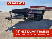 12' Horizon HZ6 Bumper Pull Dump Trailer 24" Side Walls - (2) 5.2K Axles 15942