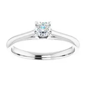 #122047 272 14K White 4.1 mm Round Solitaire Engagement Ring – Includes all Diamonds