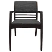 Beo Contemporary Side Chair *Set of 4* (Striped Fabric/Medium Walnut)