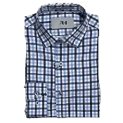 AMERICAN HERITAGE: Navy Check Tech Boy's Dress Shirt
