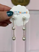 CCB Drop Earrings - Cream/Gold
