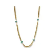 Ancient Weave 22k Gold & Emerald Chain