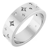 10K White Gold 1/8 CTW Diamond Star Band. 126439:601:P