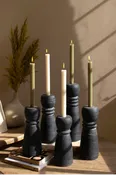 Aliza Black Clay Taper Candleholder