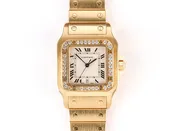 Cartier Santos Galbee 29mm '887902' 18K Yellow Gold/Diamond Bezel