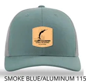 Air Marlin - Leather Patch Hat - Smoke Blue-Aluminum Richardson 115 Snapback Trucker Lost Wando Outfitters
