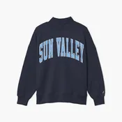 Active Vintage Navy Sun Valley Womens Mock Neck Crewneck