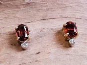 14k white gold Mela Rossa Garnet Diamond Earrings designed and crafted by Stark Jewelers — Stark Jewelers