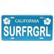 Blue SURFRGRL Novelty Metal California License Plate