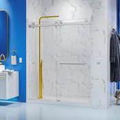 Luna 3/8" Premium Glass Frameless Bypass Sliding Shower Door - LBSE