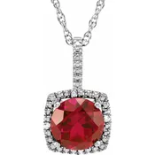Birthstone Halo-Style Necklace