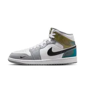 Air Jordan "1 Mid SE" Mens - White / Black / Multi-Color